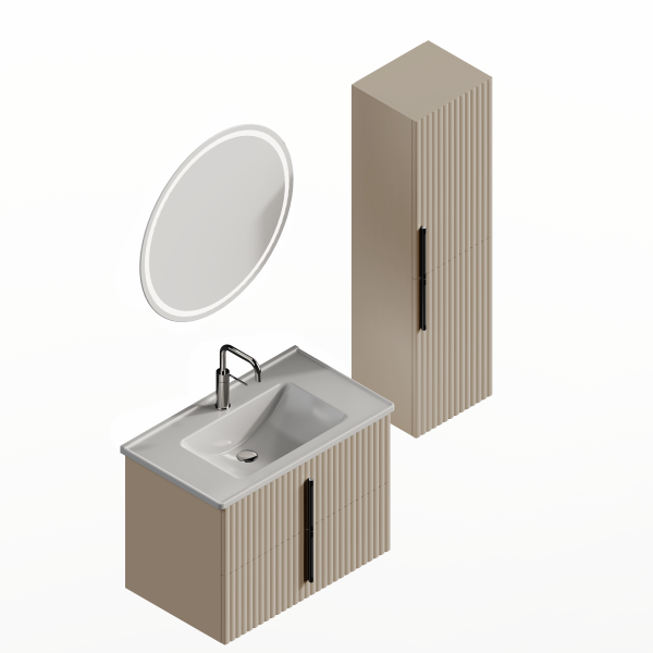 Cosmo 65 cm Cappucino Banyo Dolabı Takımı