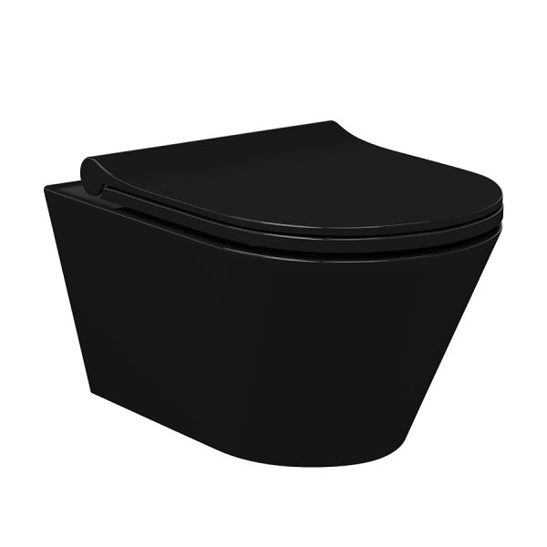 Lucco Avva Kanalsız Siyah Asma Klozet