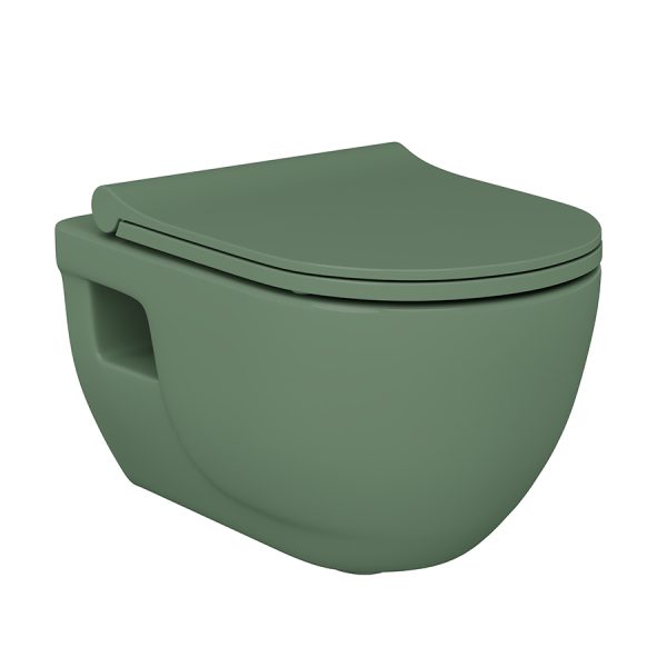 Lucco Brilla Rim-Art Mat Yeşil Asma Klozet